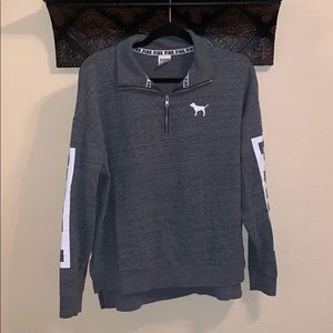 PINK Blue 1/4 Zip Sweatshirt M